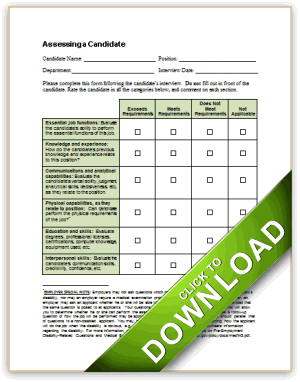 Applicant Appraisal Form 1